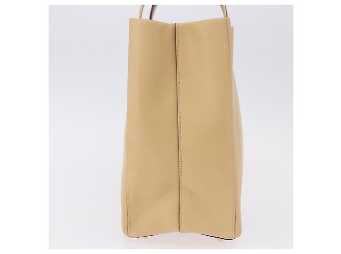LOEWE Hand Bag Leather Beige Gold - vista 4