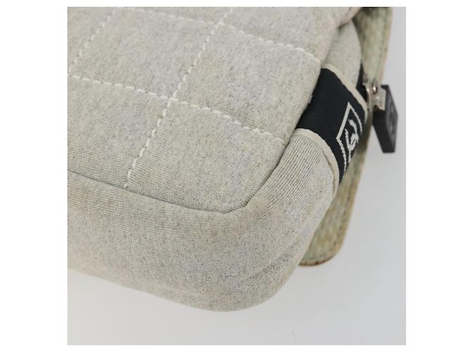 CHANEL Sports Line Choco Bar Chain Bag Coton Gris Argent CC - vue 12