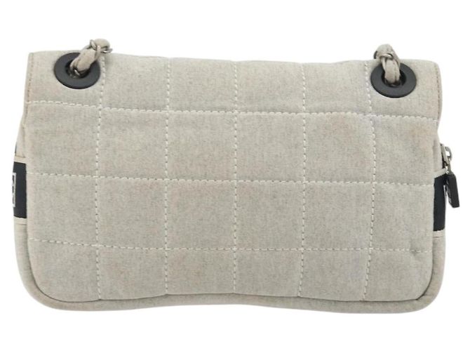 CHANEL Sports Line Choco Bar Chain Bag Coton Gris Argent CC - vue 3