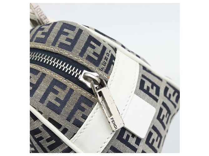 FENDI Zucchino Canvas Hand Bag Navy Silver - vista 10