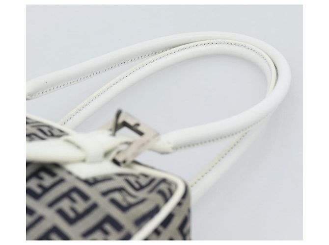FENDI Zucchino Canvas Hand Bag Navy Silver - vista 14