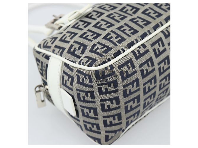 FENDI Zucchino Canvas Hand Bag Navy Silver - vista 15