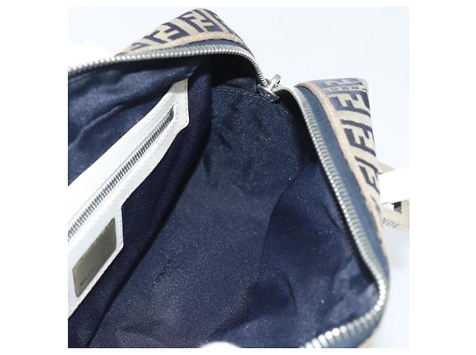 FENDI Zucchino Canvas Hand Bag Navy Silver - vista 19