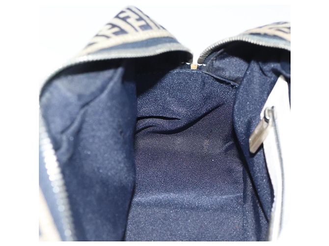 FENDI Zucchino Canvas Hand Bag Navy Silver - vista 20