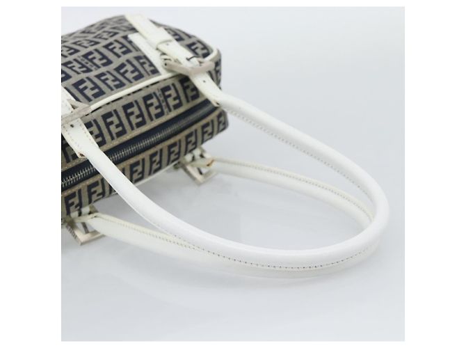 FENDI Zucchino Canvas Hand Bag Navy Silver - vista 7
