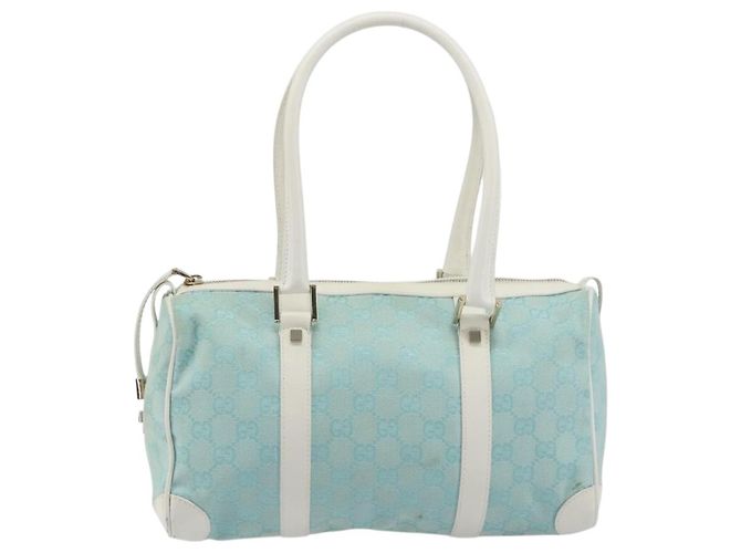 GUCCI GG Canvas Hand Bag Light Blue Gold 000 0851 - vista 13