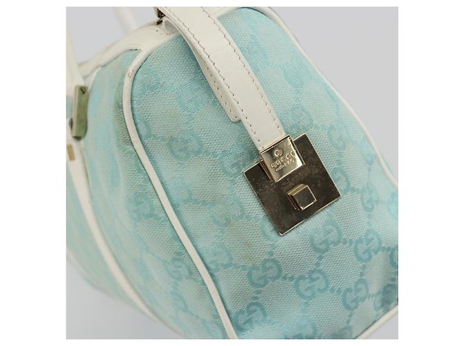 GUCCI GG Canvas Hand Bag Light Blue Gold 000 0851 - vista 18