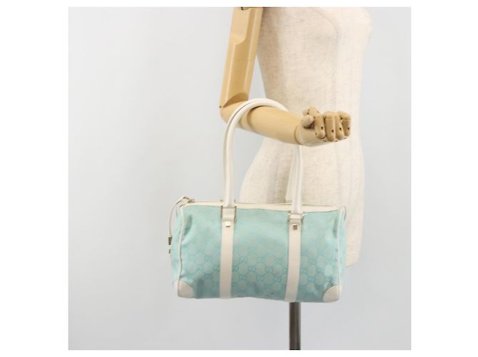 GUCCI GG Canvas Hand Bag Light Blue Gold 000 0851 - vista 24