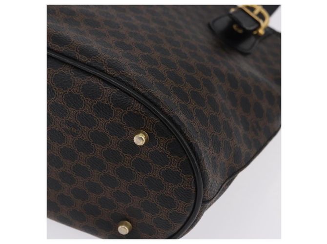 Céline CELINE Macadam Canvas Tote Bag PVC Leather Black Gold - vista 14