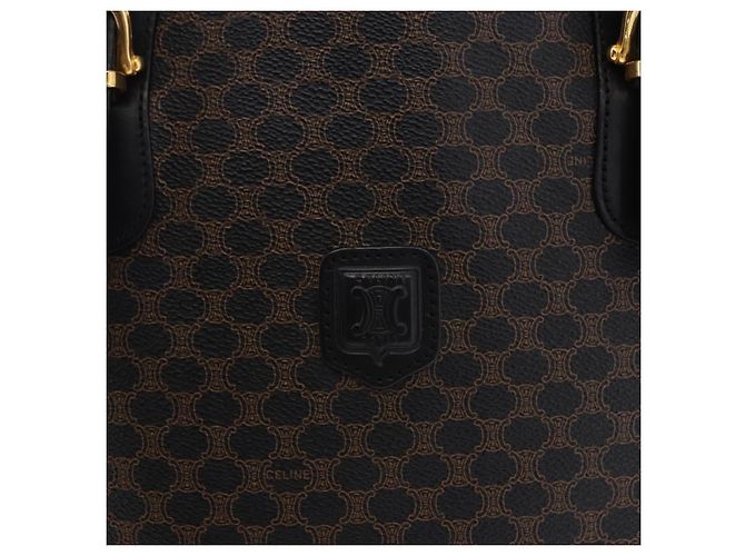 Céline CELINE Macadam Canvas Tote Bag PVC Leather Black Gold - vista 17