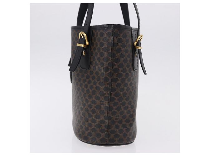 Céline CELINE Macadam Canvas Tote Bag PVC Leather Black Gold - vista 3
