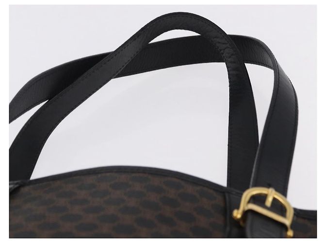 Céline CELINE Macadam Canvas Tote Bag PVC Leather Black Gold - vista 8