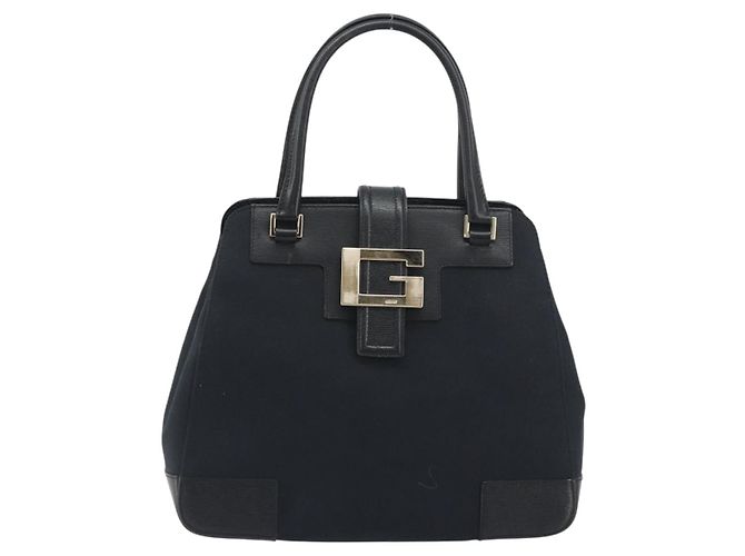GUCCI Hand Bag Canvas Black Gold Tone 002 1103 - vista 13