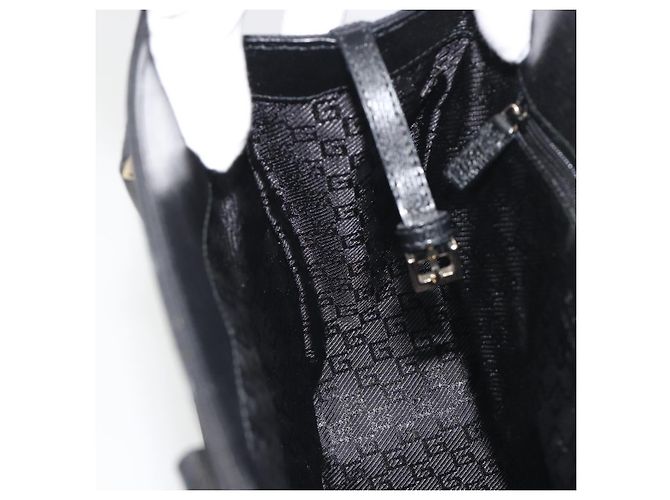 GUCCI Hand Bag Canvas Black Gold Tone 002 1103 - vista 20