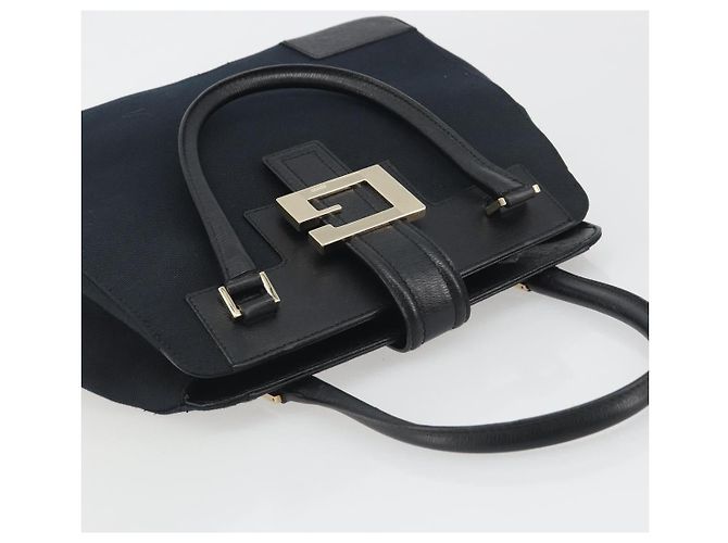 GUCCI Hand Bag Canvas Black Gold Tone 002 1103 - vista 6