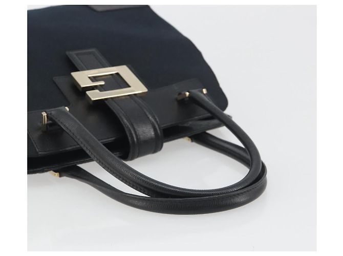 GUCCI Hand Bag Canvas Black Gold Tone 002 1103 - vista 7