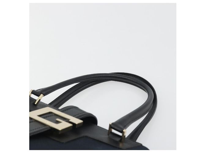 GUCCI Hand Bag Canvas Black Gold Tone 002 1103 - vista 8