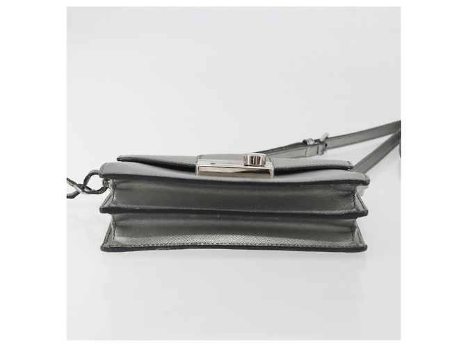PRADA Schultertasche Saffiano-Leder Silber - Ansicht 5