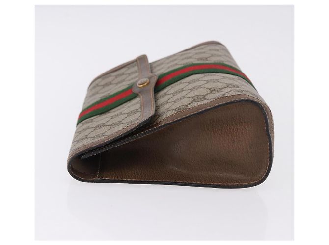 GUCCI GG Supreme Web Sherry Line Clutch Bag PVC Beige 89 01 007 - vista 4