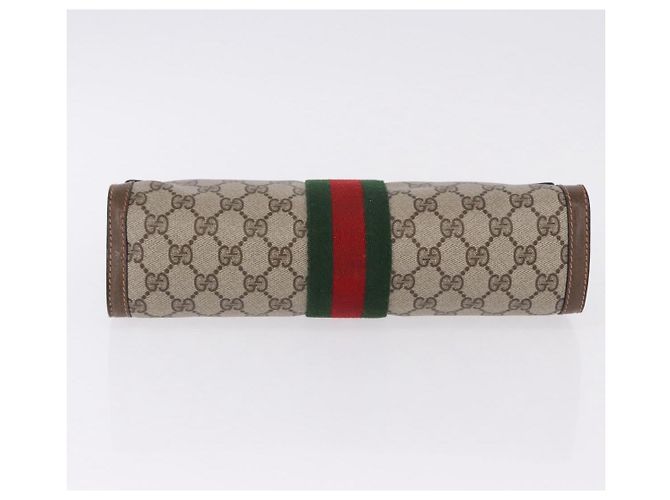 GUCCI GG Supreme Web Sherry Line Clutch Bag PVC Beige 89 01 007 - vista 6