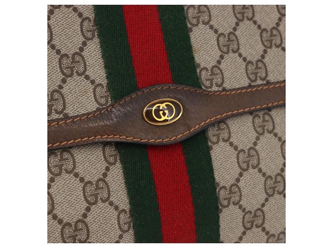 GUCCI GG Supreme Web Sherry Line Clutch Bag PVC Beige 89 01 007 - vista 8