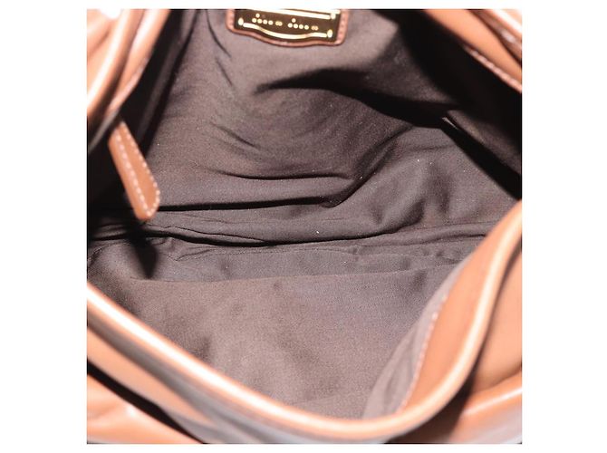 Miu Miu Matelasse Chain Shoulder Bag Leather 2way Brown Gold - vista 10