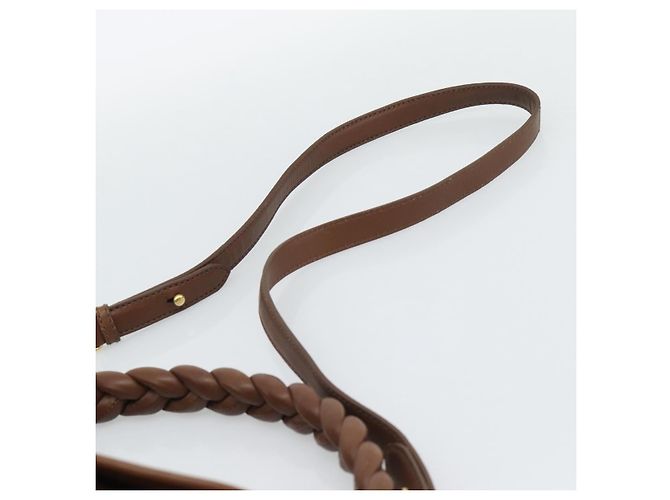 Miu Miu Matelasse Chain Shoulder Bag Leather 2way Brown Gold - vista 15