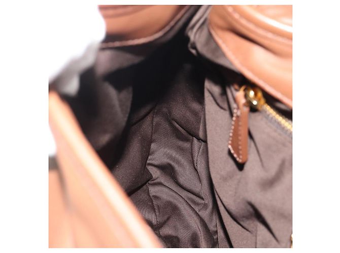 Miu Miu Matelasse Chain Shoulder Bag Leather 2way Brown Gold - vista 25