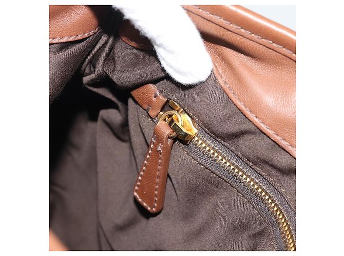 Miu Miu Matelasse Chain Shoulder Bag Leather 2way Brown Gold - vista 26
