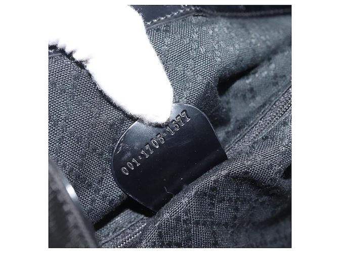 GUCCI Bamboo Hand Bag Nylon 2way Black Silver 001 1705 1577 - vista 12