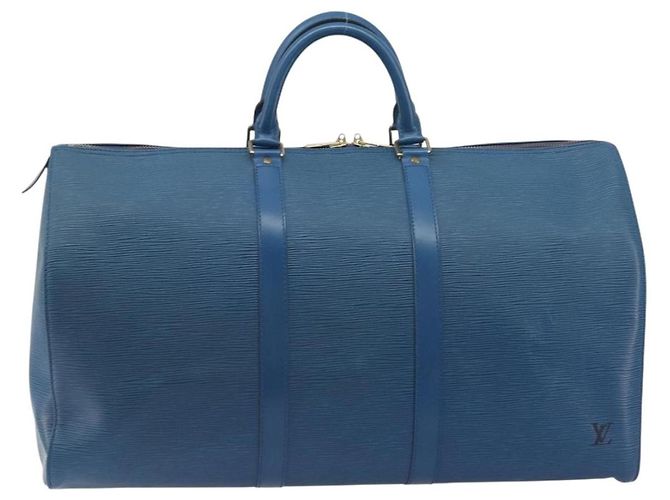 LOUIS VUITTON Epi Keepall 50 Boston Bag Blue M42965 LV - vista 13
