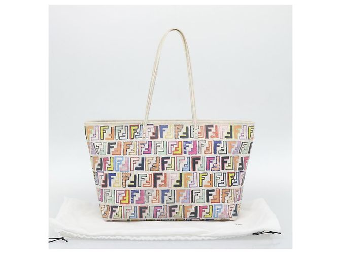 FENDI Zucca Canvas Tote Bag PVC Multicolor Gold - vista 12