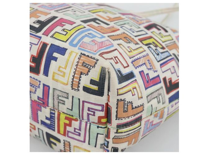 FENDI Zucca Canvas Tote Bag PVC Multicolor Gold - vista 14