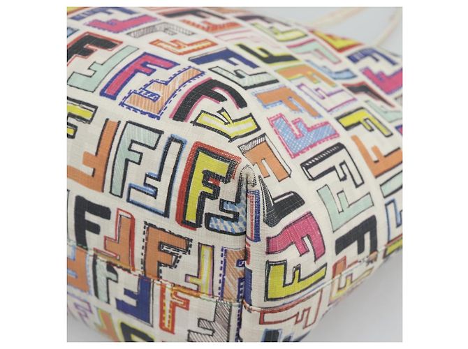 FENDI Zucca Canvas Tote Bag PVC Multicolor Gold - vista 16