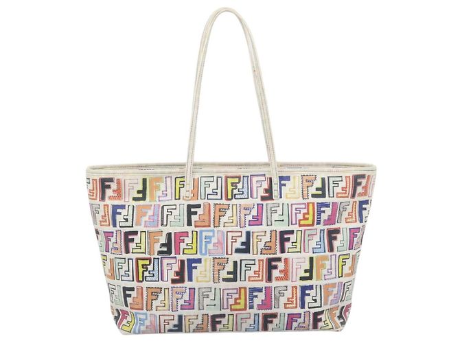 FENDI Zucca Canvas Tote Bag PVC Multicolor Gold - vista 2