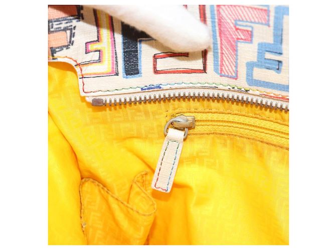 FENDI Zucca Canvas Tote Bag PVC Multicolor Gold - vista 21