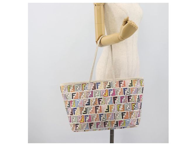 FENDI Zucca Canvas Tote Bag PVC Multicolor Gold - vista 23