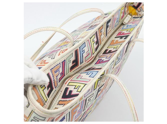 FENDI Zucca Canvas Tote Bag PVC Multicolor Gold - vista 6