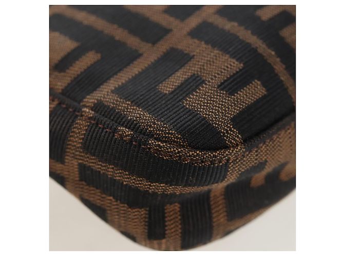 FENDI Zucca Canvas Mamma Baguette Shoulder Bag Brown Black - vista 15