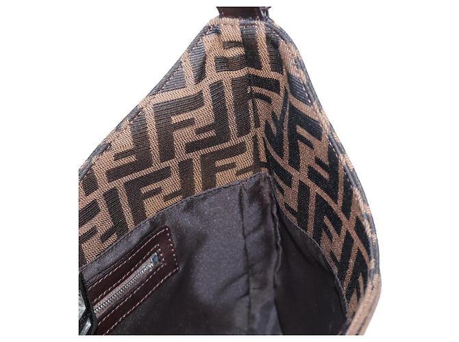 FENDI Zucca Canvas Mamma Baguette Shoulder Bag Brown Black - vista 23