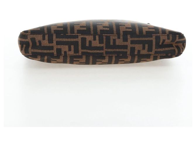 FENDI Zucca Canvas Mamma Baguette Shoulder Bag Brown Black - vista 5