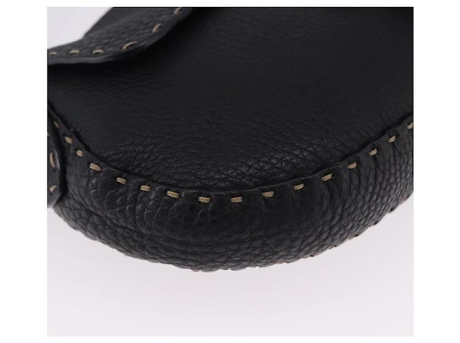 FENDI Schultertasche Leder Schwarz Silber - Ansicht 14