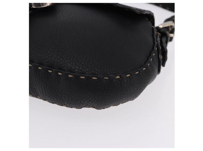 FENDI Schultertasche Leder Schwarz Silber - Ansicht 15