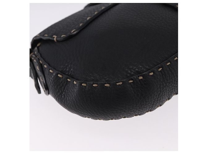 FENDI Schultertasche Leder Schwarz Silber - Ansicht 16
