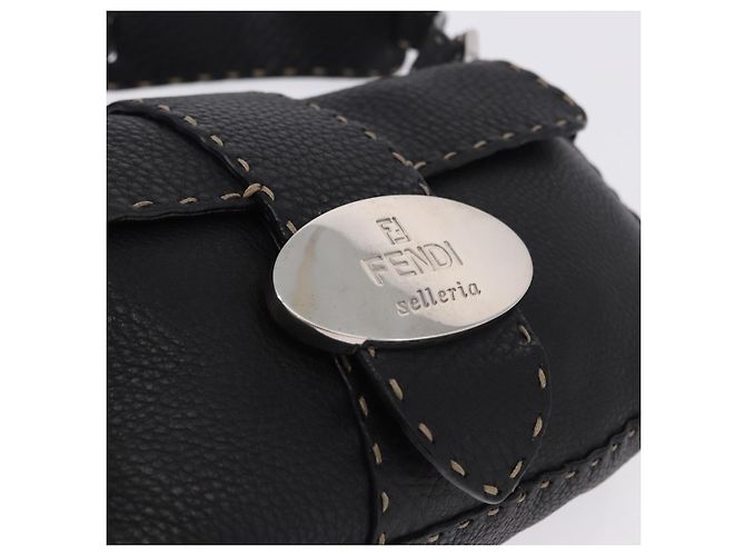 FENDI Schultertasche Leder Schwarz Silber - Ansicht 18