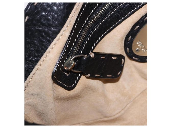 FENDI Schultertasche Leder Schwarz Silber - Ansicht 23
