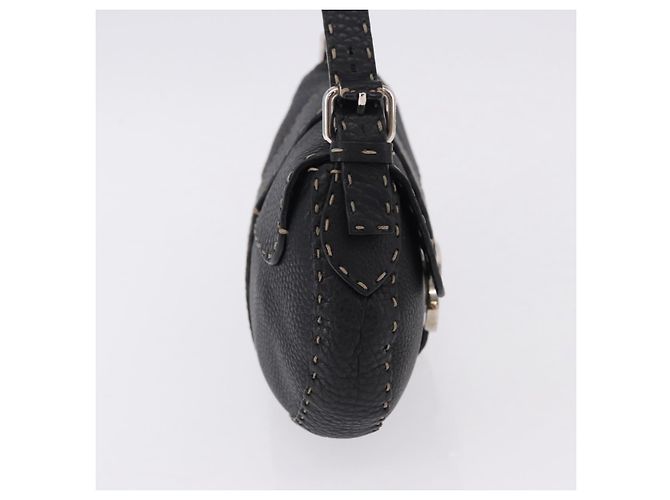 FENDI Schultertasche Leder Schwarz Silber - Ansicht 4