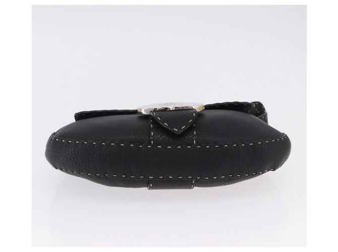 FENDI Schultertasche Leder Schwarz Silber - Ansicht 5