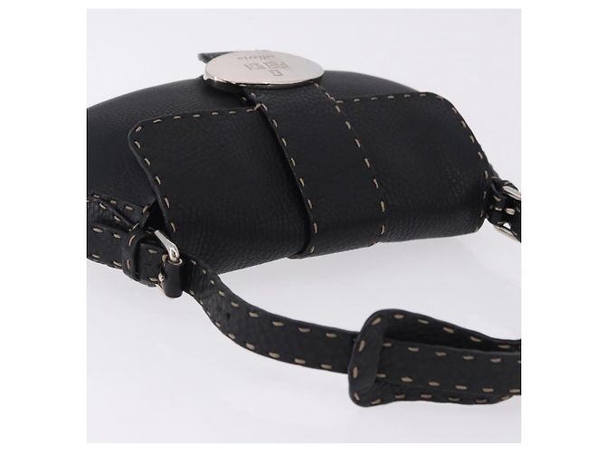 FENDI Schultertasche Leder Schwarz Silber - Ansicht 6
