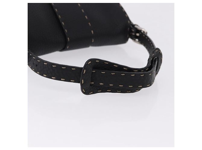 FENDI Schultertasche Leder Schwarz Silber - Ansicht 7